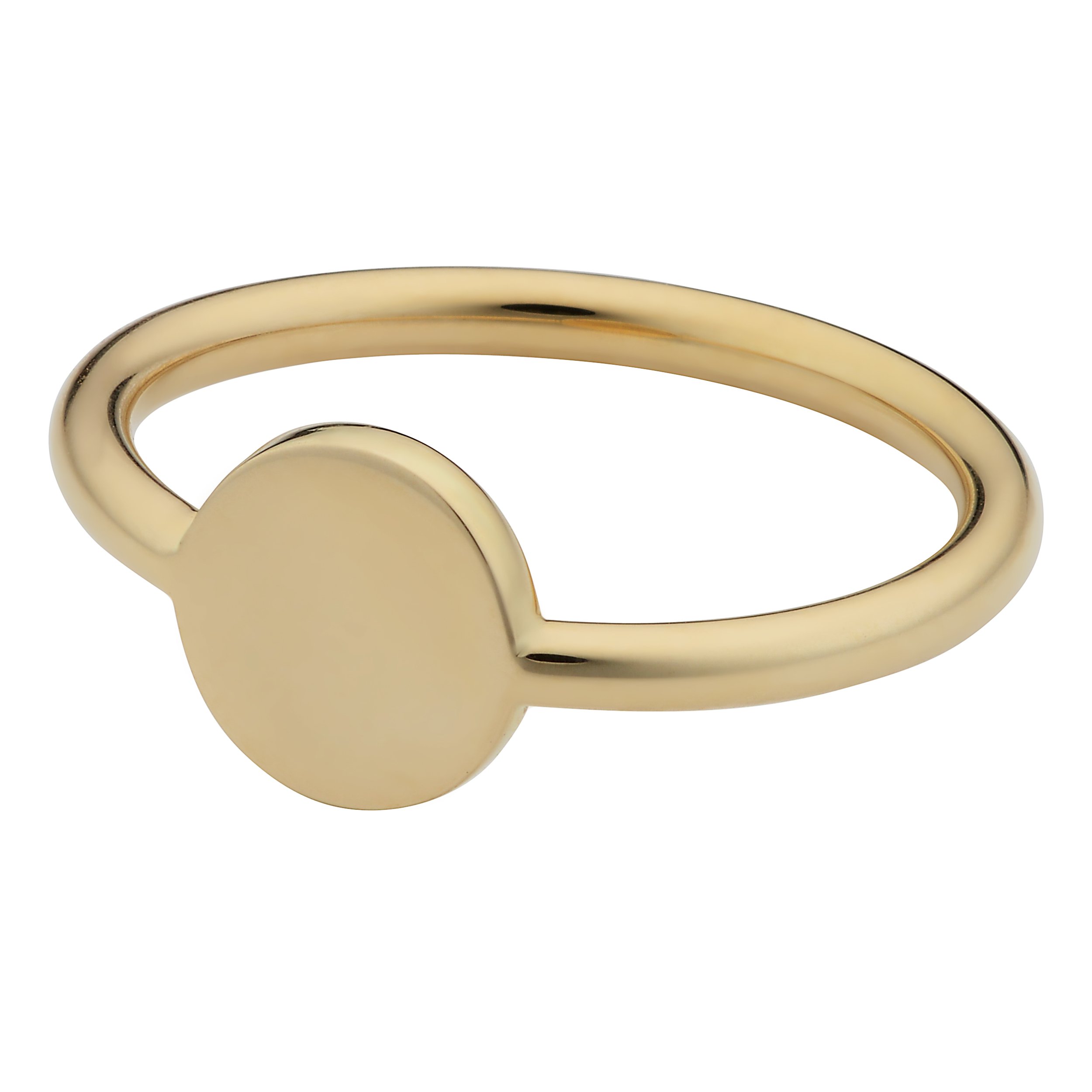 Kooljewelry 14k Yellow Gold High Polish Disc Ring (size 7)