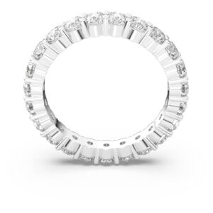 Swarovski Vittore XL Ring, Clear circle-cut Swarovski Crystals on a Rhodium Finish Setting, Size 6, Part of the Swarovski Vittore Collection