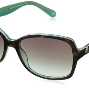 Kate Spade New York womens Ayleen Sunglasses, Havana Green/Gray Gradient Aqua, 56 mm US