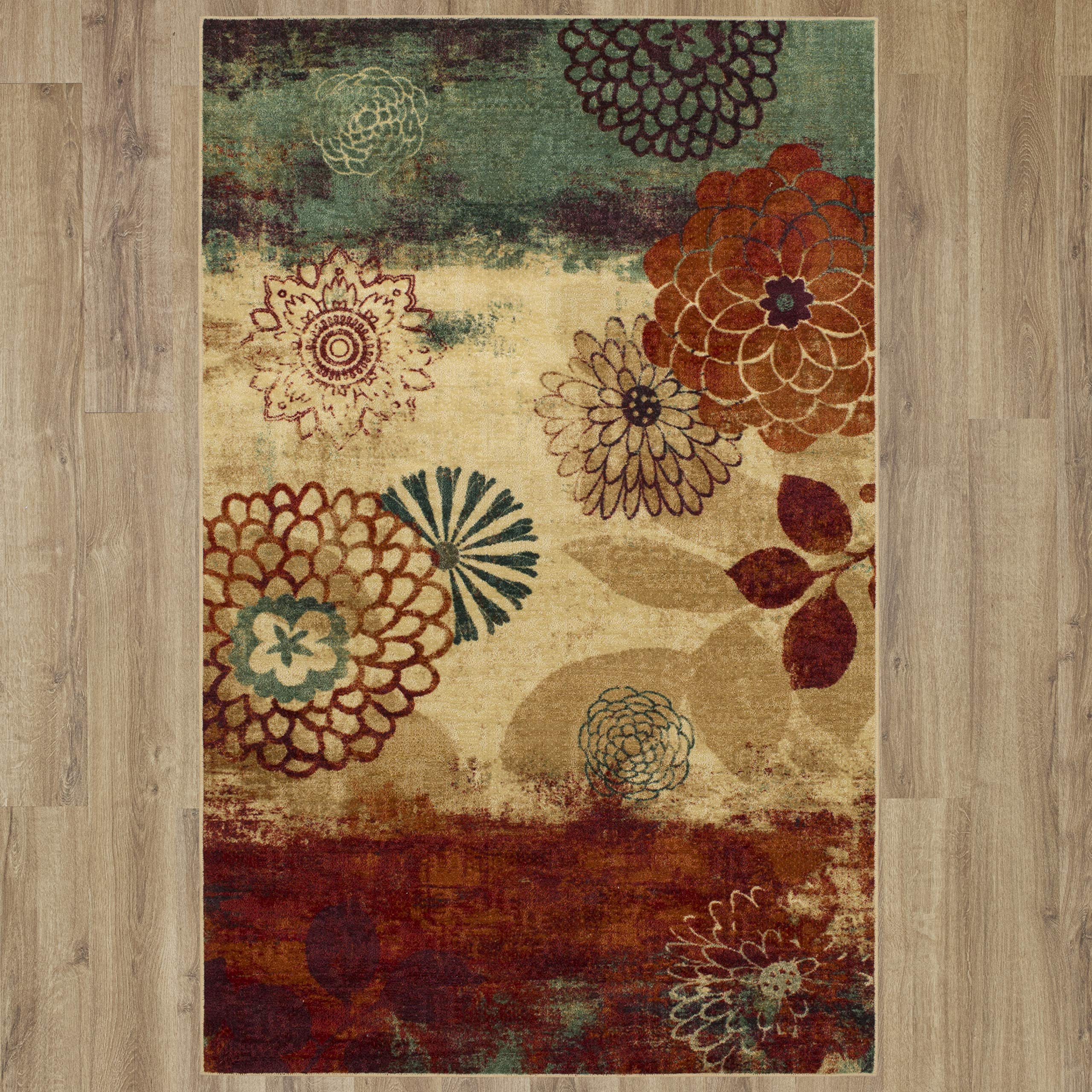 Mohawk Home Strata Pandora Multi Floral Abstract (7' 6" X 10') Area Rug