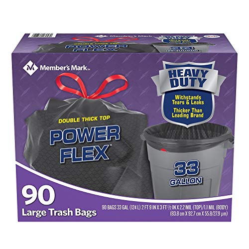 Member's Mark Power-Guard Drawstring Trash Bags 33