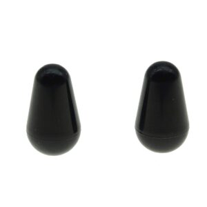 kaish 2pcs guitar 5 way switch tip cap switch knob for usa stratocaster/strat black