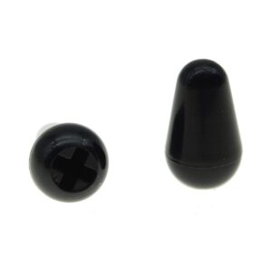 KAISH 2pcs Guitar 5 Way Switch Tip Cap Switch Knob for USA Stratocaster/Strat Black