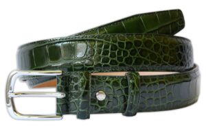 pasquale cutarelli mens crocodile pattern italian leather belt green medium 36 inches