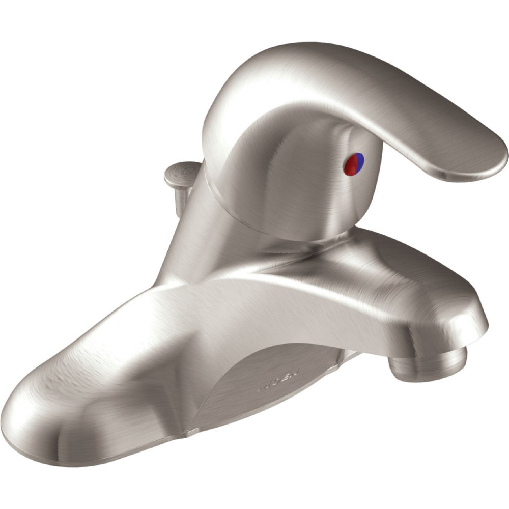 Moen WSL84502SRN Adler One-Handle Low Arc Bathroom Faucet, Spot Resist Brushed Nickel