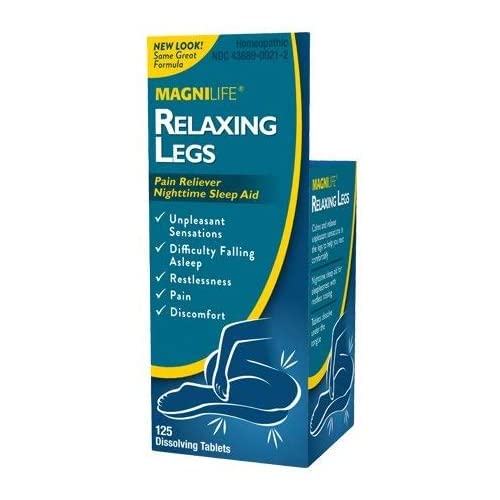 MagniLife Relaxing Legs, Natural Sleep Aid and Pain Reliever, Calms Jerks, Restlessness, and Discomfort - 125 Quick Dissolve Tablets