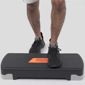 Phoenix Fitness Aerobic Step Platform - Adjustable Stepper for Exercise, Cardio, Core, Strength, Stamina and Resistance Training - Non-Slip Removable Risers for Home Gym Workout - Height: 4" & 6 Inch