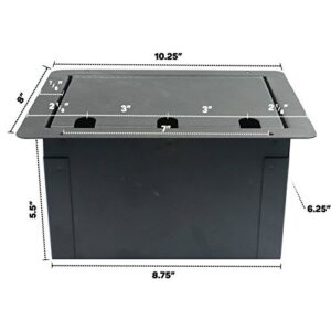 Pro Audio Stage Recessed Floor Box with 110v Electric and XLR Connections (8 XLR, Pre Wired)