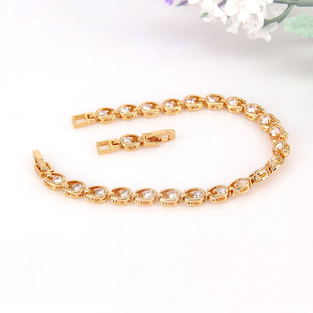 Women Bracelets, 18K Multi-Gemstone and Diamond Tennis Bracelet Gold Heart Bracelets for Women (Diamond Bracelet)