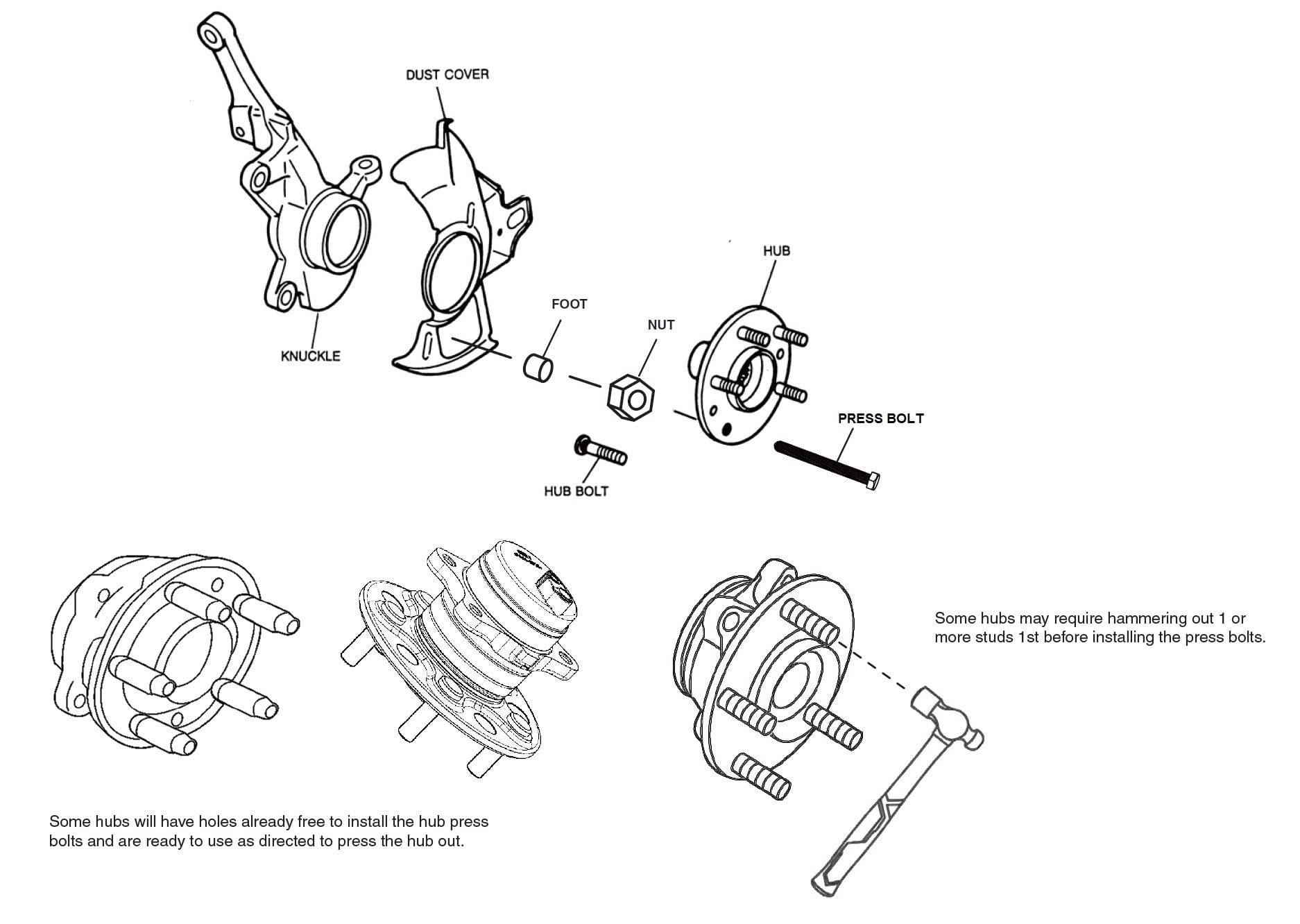 Astro Pneumatic - ""Last Chance" Impact Rated Hub Removal Bolt Kit (78834)