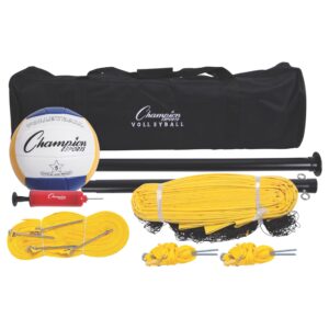 champion sports cg204 outdoor volleyball set: complete portable team sports set with net, poles, ball & accessories