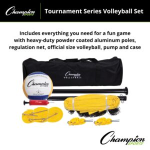 Champion Sports CG204 Outdoor Volleyball Set: Complete Portable Team Sports Set with Net, Poles, Ball & Accessories