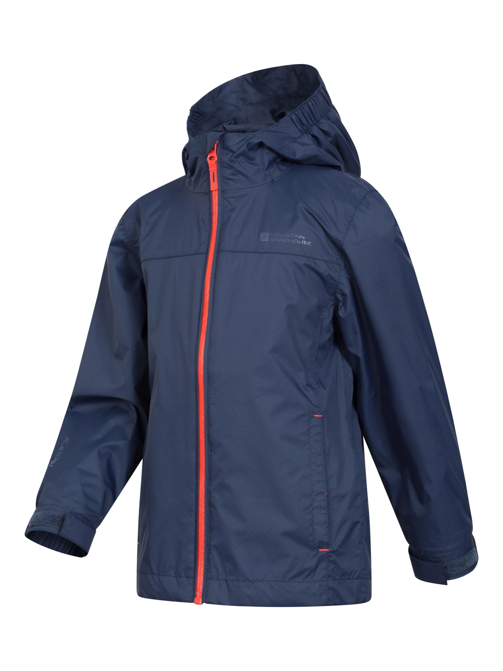 Mountain Warehouse Torrent Kids Waterproof Jacket - Rain Coat, Pockets Dark Blue 9-10 Years