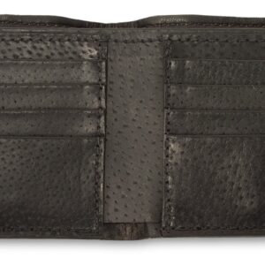 Genuine Brown Ostrich Skin Leather Bifold Wallet Handmade with 8 Card Slots