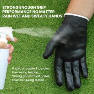 FINGER TEN Men's Golf Gloves for Right Left Handed Golfer Rain Grip Value 2 Pack, Golf Glove for Left or Right Hand Hot Wet Weather No Sweat Black Gray White Blue (Black, X-Large-Worn on Left Hand)