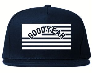 city of goodyear with united states flag snapback hat cap navy blue