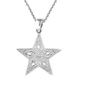 AeraVida Intricate Celtic Knot Star .925 Sterling Silver Pendant Necklace | Delicate Sterling Silver Necklace for Women | Vintage Long Necklaces for Women | Necklace Women Jewelry | Mother’s Day