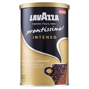 lavazza: "prontissimo! intenso" instant coffee, intense taste 3.35 ounces (95gr) tin [ italian import ]