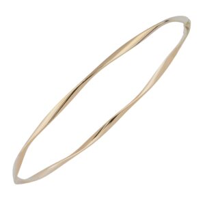 Kooljewelry 14k Yellow Gold 2.5 mm Polish Twist Slip-on Bangle Bracelet