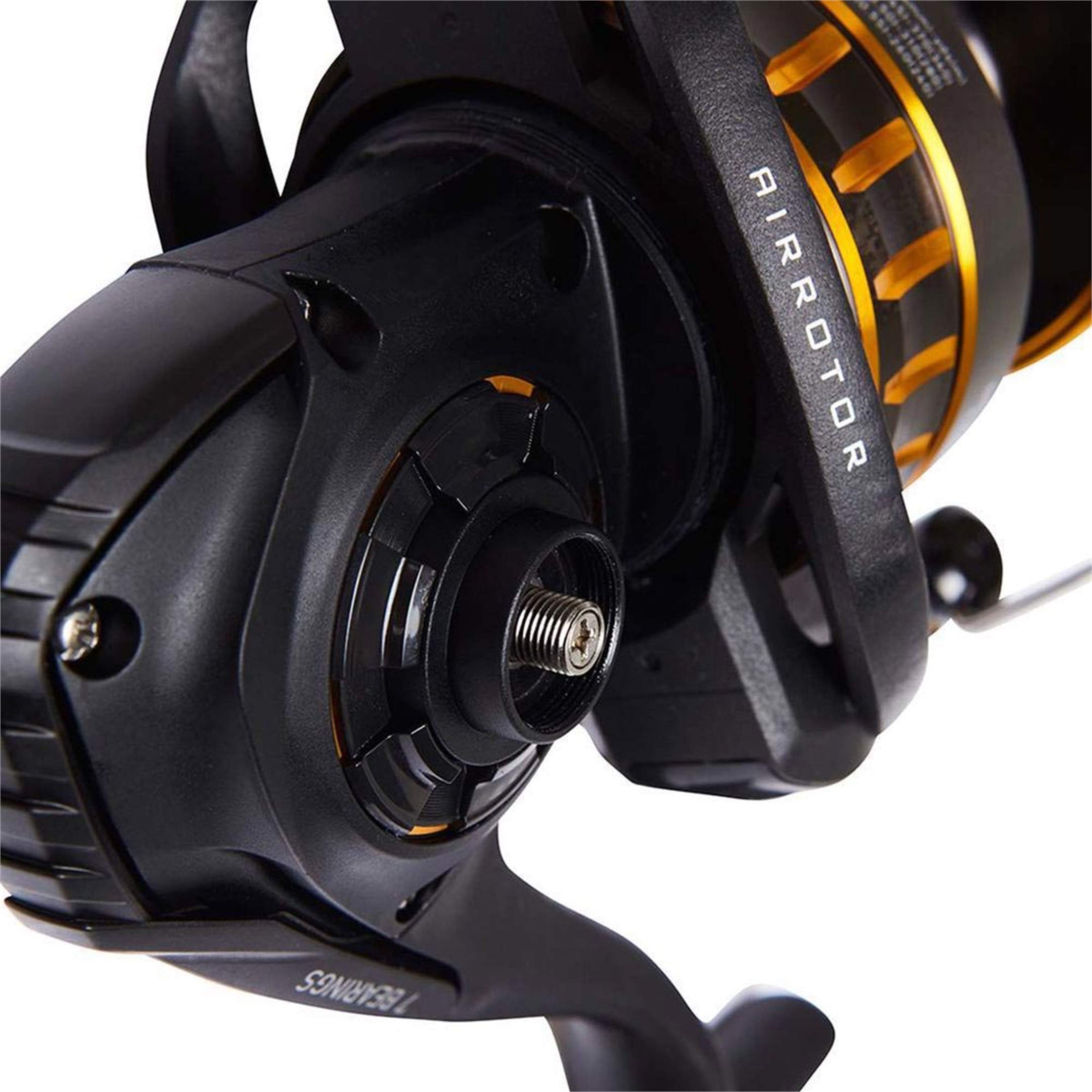 Daiwa BG4500 BG Saltwater Spinning Reel, 4500, 5.7: 1 Gear Ratio, 6+1 Bearings, 43.10" Retrieve Rate, 22 lb Max Drag, Black/gold