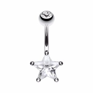 classic star prong sparkle wildklass belly button ring