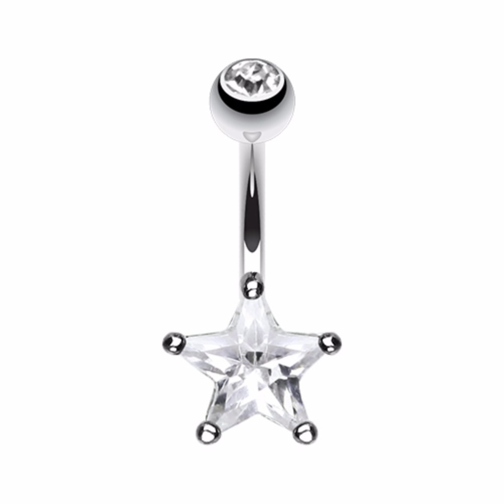 Classic Star Prong Sparkle WildKlass Belly Button Ring