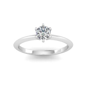 1/2 carat tw diamond solitaire engagement ring in 14k white gold (h-i2)