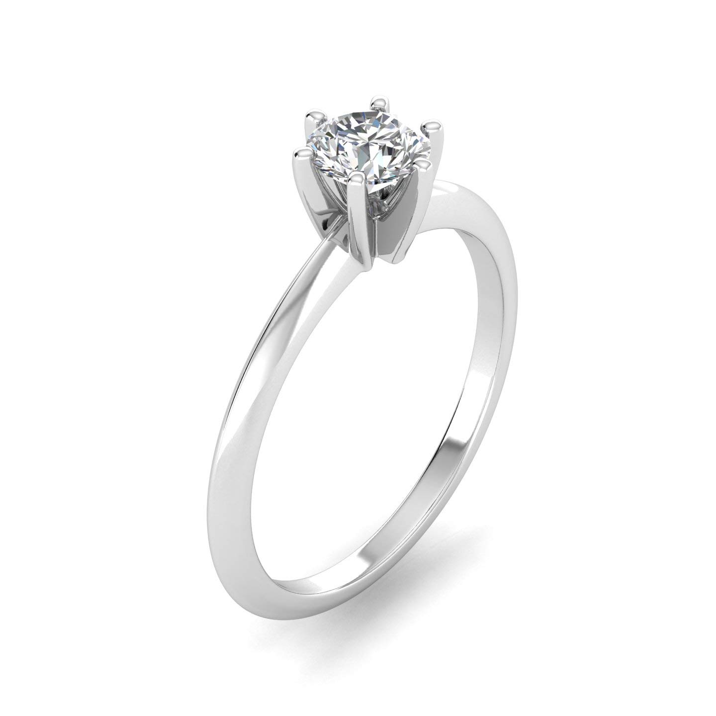 1/2 Carat TW Diamond Solitaire Engagement Ring in 14k White Gold (H-I2)