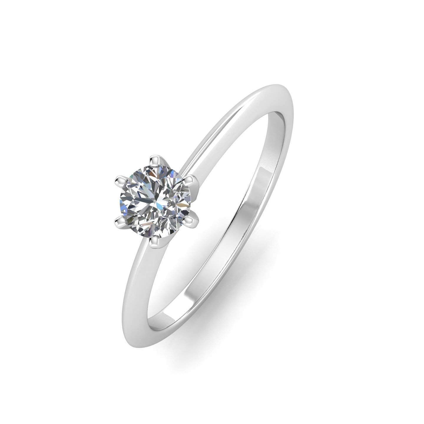 1/2 Carat TW Diamond Solitaire Engagement Ring in 14k White Gold (H-I2)