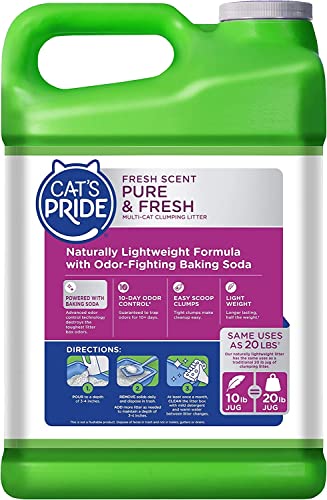 Cat's Pride Fresh Scent Pure & Fresh Multi-Cat Clumping Litter, 10-Pound Jug, Pack of 3 (C47510-C40)