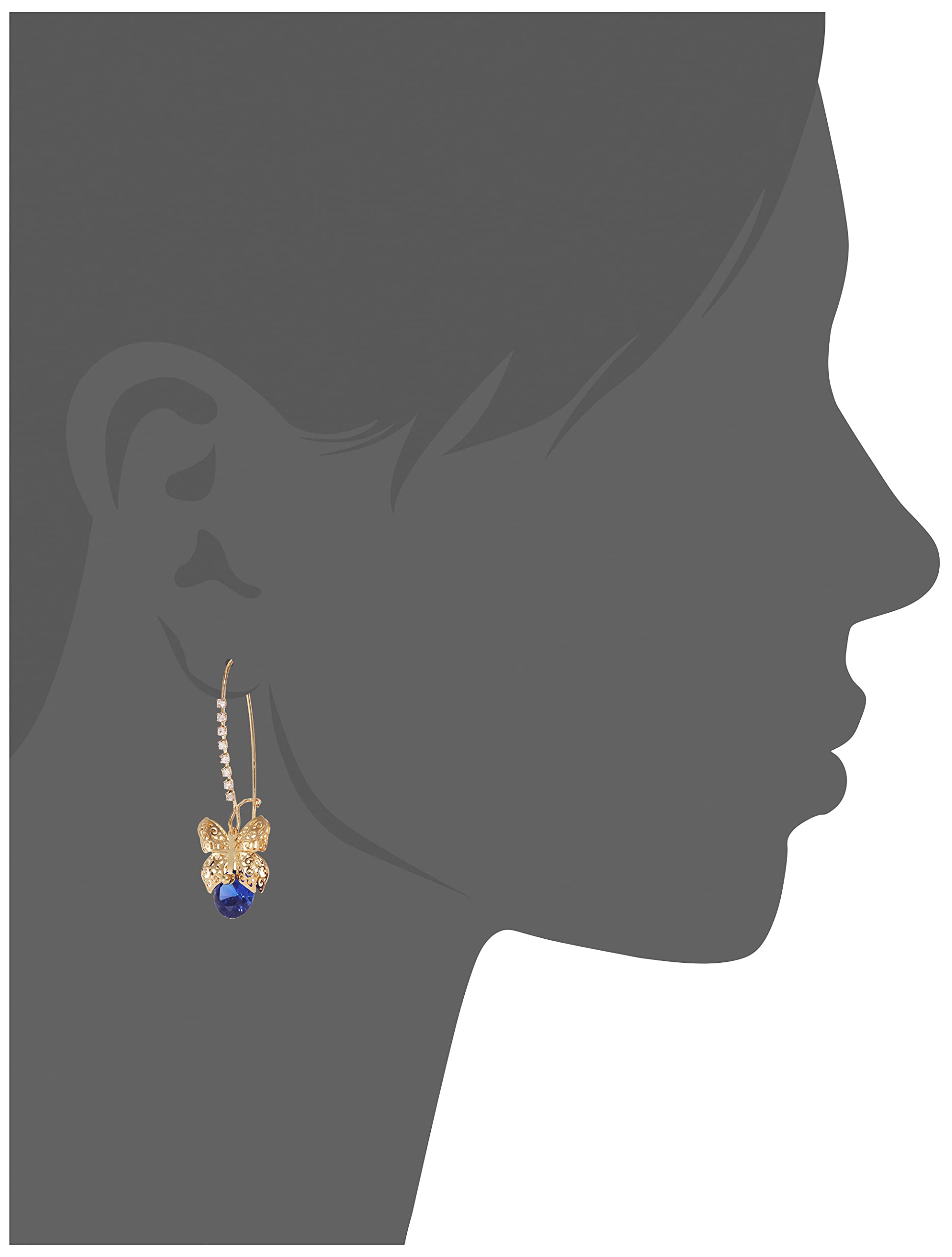 Betsey Johnson CZ Butterfly Dangle Earrings