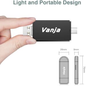 Vanja SD Card to USB Adapter, 3-in-1 USB-C USB-A Micro USB SD Card Reader,Trail Camera Memory Card Reader for PC/Laptop/Phone/Tablet, for SD SDXC SDHC MMC RS-MMC microSDXC microSD microSDHC UHS-I Card