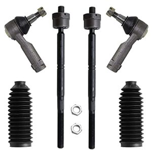 Detroit Axle - 4WD Front Outer Tie Rods for 2004-2008 F-150 Lincoln Mark LT, 4 Inner & Outer Tie Rods, 2 Boots, 2005 2006 2007 Replacement