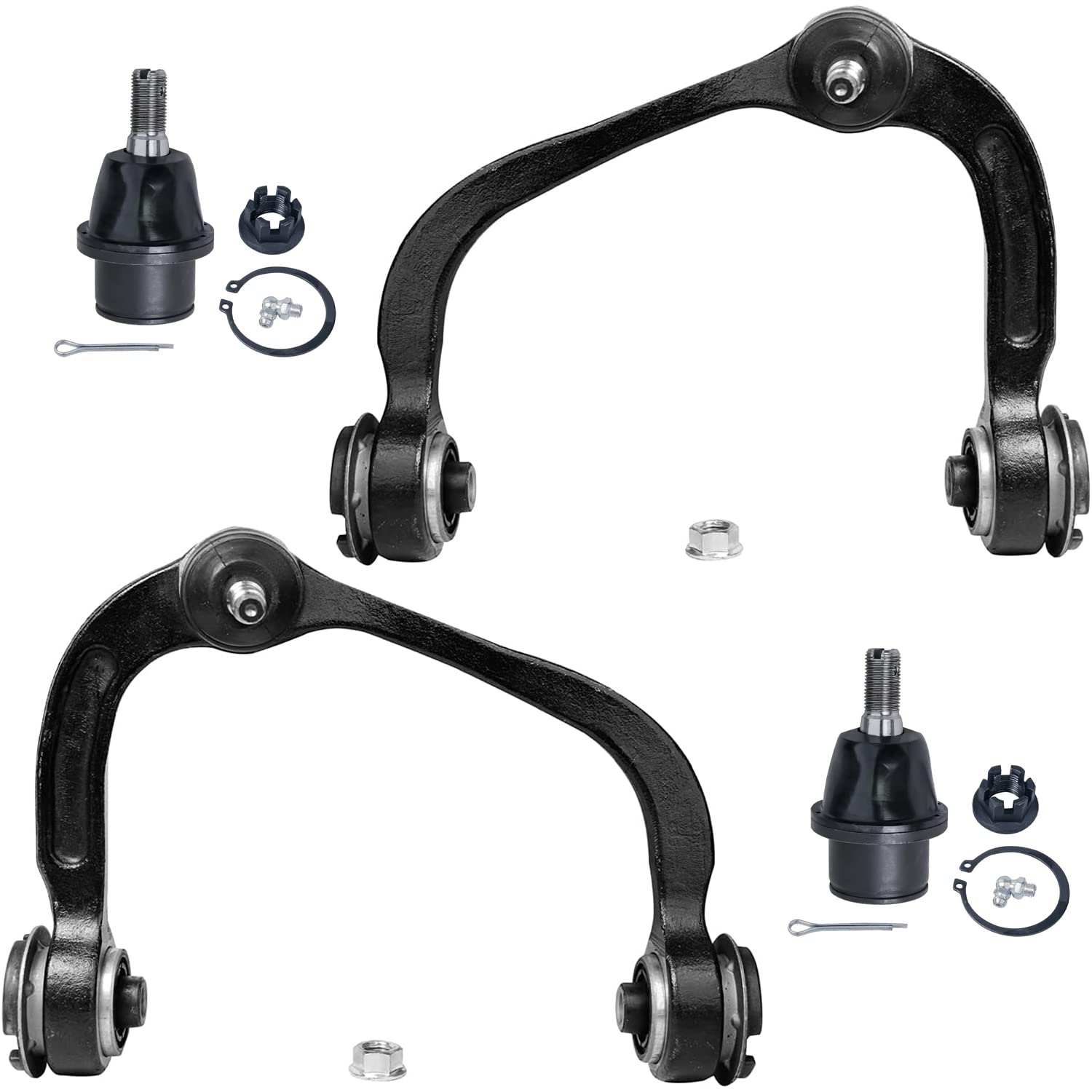 Detroit Axle - Front End 4pc Suspension Kit for 2004-2008 Ford F-150, 2006-2008 Lincoln Mark LT, 2 Upper Control Arms with Ball Joints 2 Lower Ball Joints Replacement