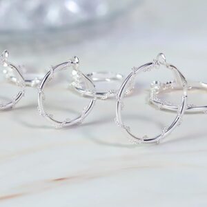 Sterling Silver Chain Wrap Clip-On Hoop Earrings, 30mm