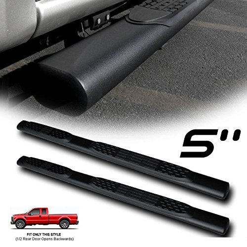 VXMOTOR for 99-16 Ford F250 SUPERDUTY Super/Extended CAB - Heavy Duty 5" Matte Black Oval Side Step NERF Bars Rail Running Boards