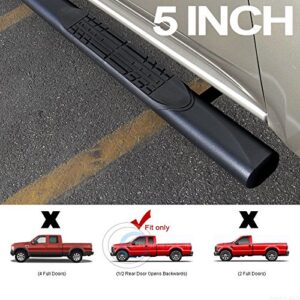 VXMOTOR for 99-16 Ford F250 SUPERDUTY Super/Extended CAB - Heavy Duty 5" Matte Black Oval Side Step NERF Bars Rail Running Boards