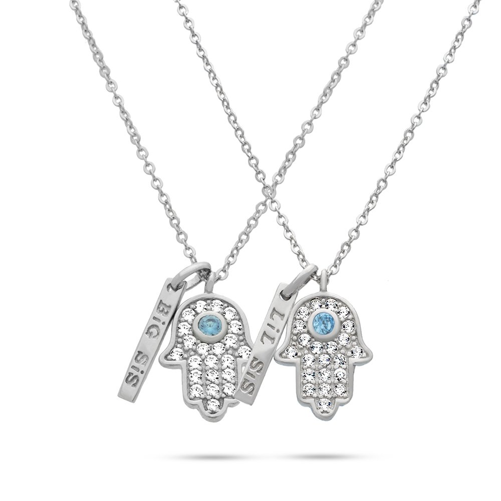 Hamsa Hand Necklaces Evil Eye Necklaces Sisters Necklaces God Protection Big Sister Little Sister