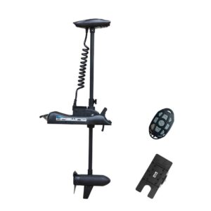 aquos haswing black 12v 55lbs 48inch bow mount trolling motor with remote control, quick release bracket for inflatable boat kayak bass boat aluminum boat fishing, freshwater/saltwater use