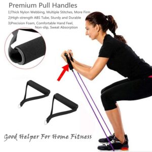 Premium Exercise Pull Handles, Resistance Bands Handle, Fitness Handle, Workout Handles Dense Foam Wrap Handle Replacement Fitness Equipment for Pilates, Yoga, Strength Training（a Pair,Black