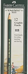 Faber-Castell Pencils, Castell 9000 Art graphite pencils, HB No.2 Pencil for drawing, writing, sketch, shading, artist, school supplies pencils - 12 pack (HB)