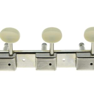 KAISH Nickel w/Aged White 3 per side 3x3 on a Plate Vintage Guitar Tuning Keys Tuners