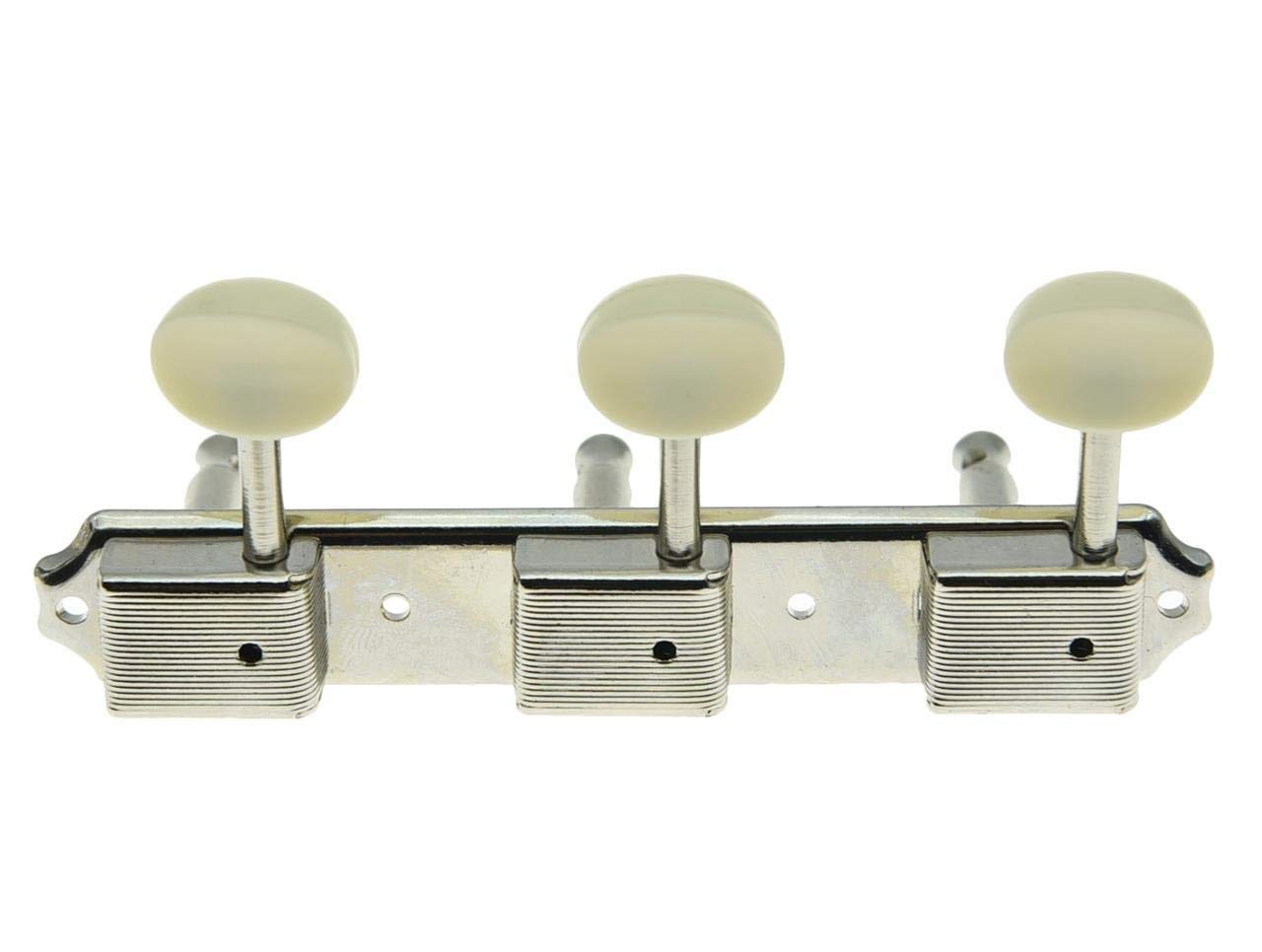 KAISH Nickel w/Aged White 3 per side 3x3 on a Plate Vintage Guitar Tuning Keys Tuners