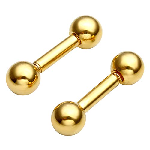 Stainless Steel 14G Body Piercing Barbells Silver Gold Black Rainbow Color 6mm Post Studs Earring Nipple Nose Tongue Helix Tragus Cartilage Labaret Medusa Lip Eyebrow Straight Bar 4mm Ball Screw