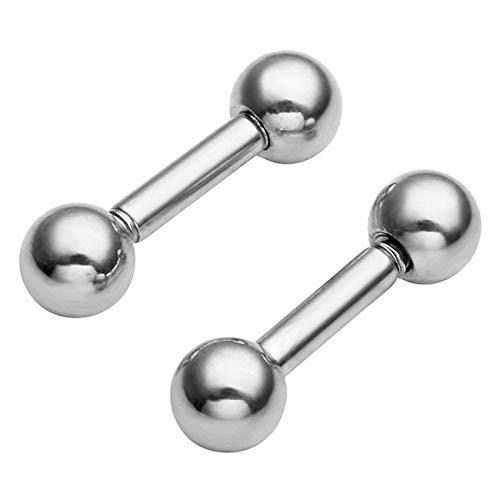 Stainless Steel 14G Body Piercing Barbells Silver Gold Black Rainbow Color 6mm Post Studs Earring Nipple Nose Tongue Helix Tragus Cartilage Labaret Medusa Lip Eyebrow Straight Bar 4mm Ball Screw