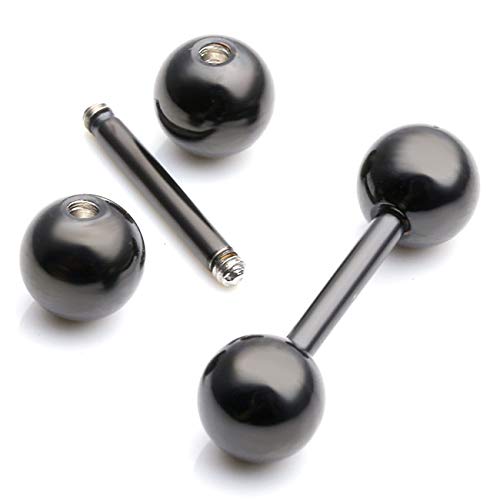 Stainless Steel 14G Body Piercing Barbells Silver Gold Black Rainbow Color 10mm Post Studs Earring Nipple Nose Tongue Helix Tragus Cartilage Labaret Medusa Lip Eyebrow Straight Bar 6mm Ball Screw