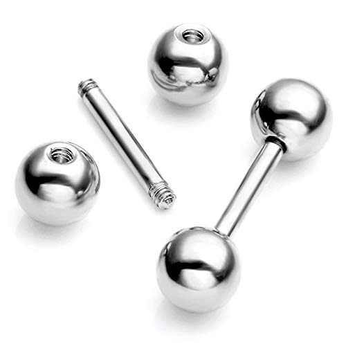 Stainless Steel 14G Body Piercing Barbells Silver Gold Black Rainbow Color 10mm Post Studs Earring Nipple Nose Tongue Helix Tragus Cartilage Labaret Medusa Lip Eyebrow Straight Bar 6mm Ball Screw