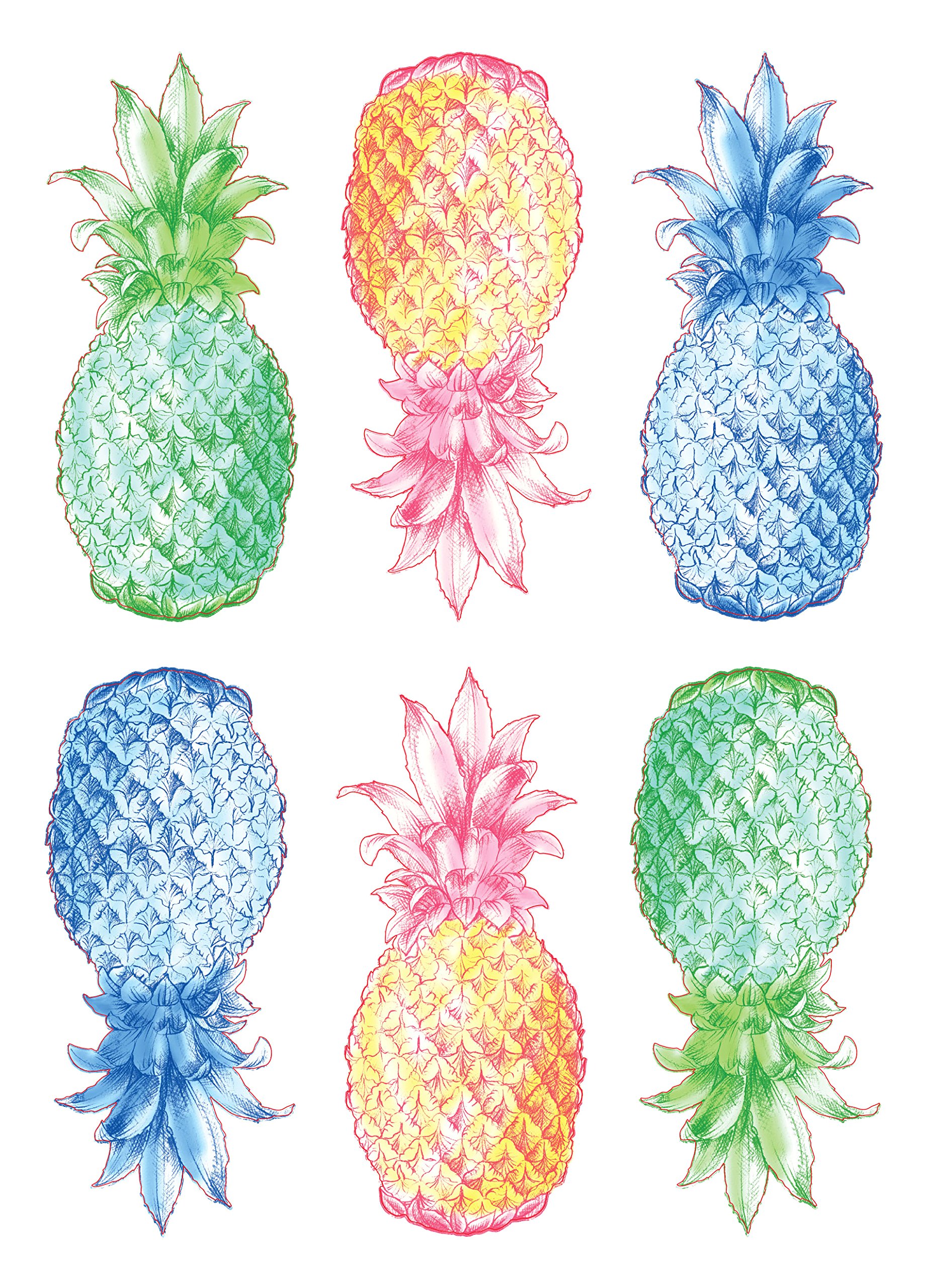 WallPops DWPK2171 Pop Pineapples Wall Art Kit, Multicolor