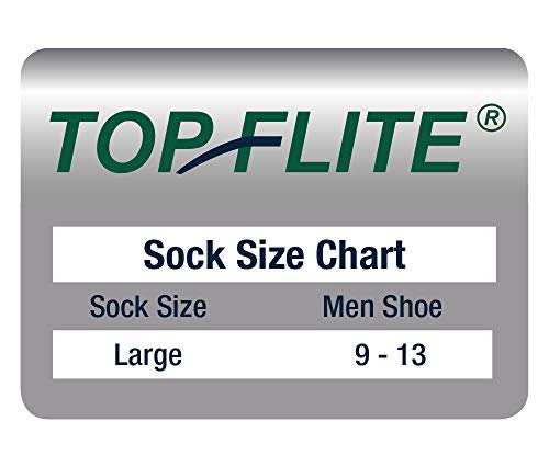 Top Flite mens Sport Full Cushion Crew 3 Pair Pack Socks, White, Shoe Size 9-13 US