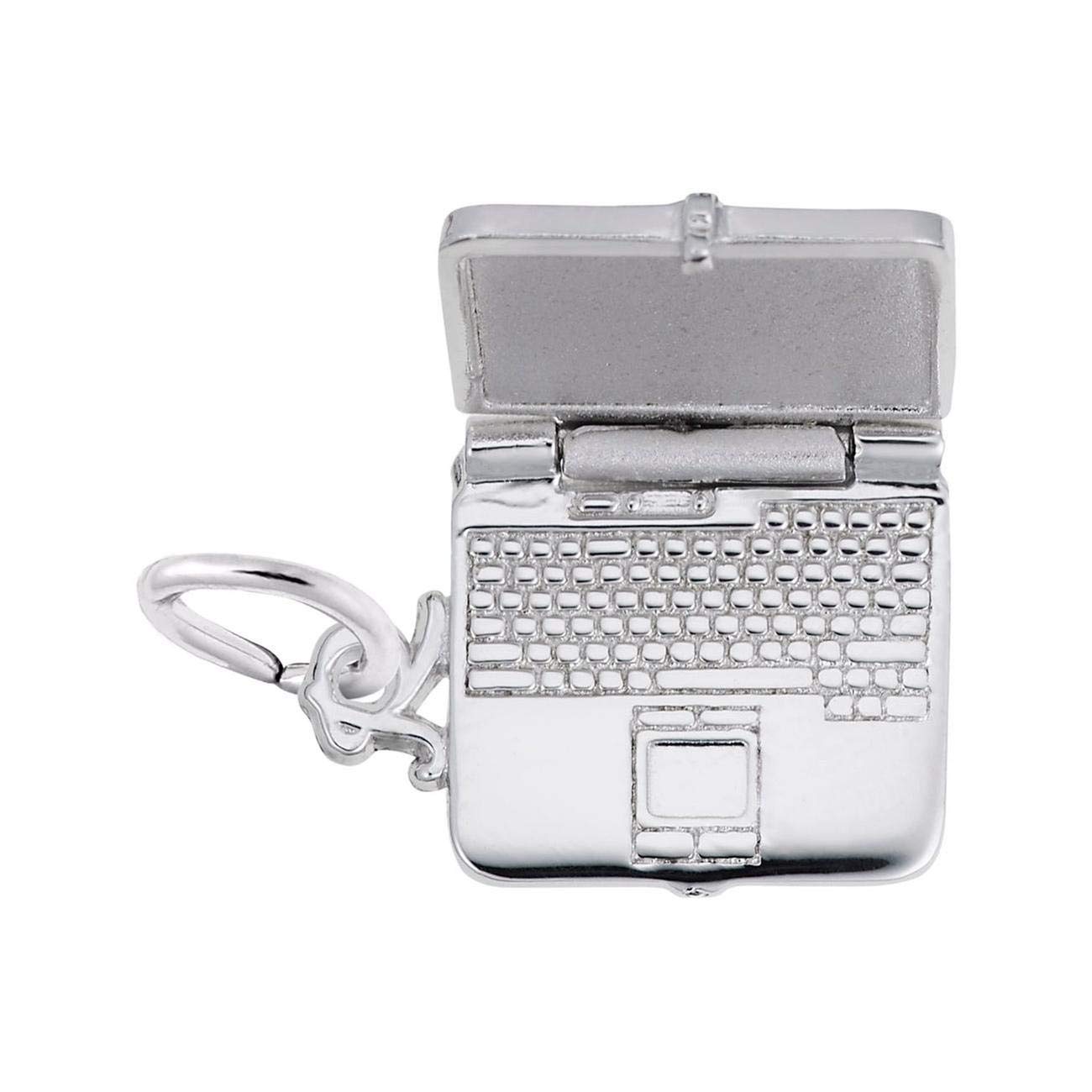 Sterling Silver Laptop Computer Charm